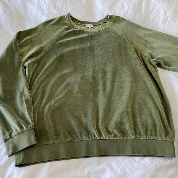 KULE Tops - Kule Velour Franny Sweatshirt~ Pullover Army Green~ SZ Medium